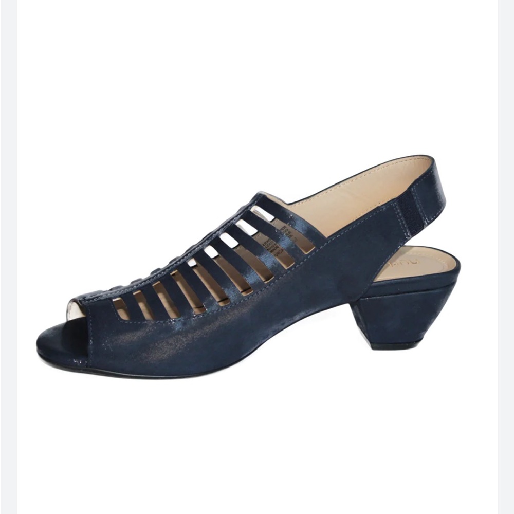 Nurture Caged Slingback Sandal Black Leather Size 8